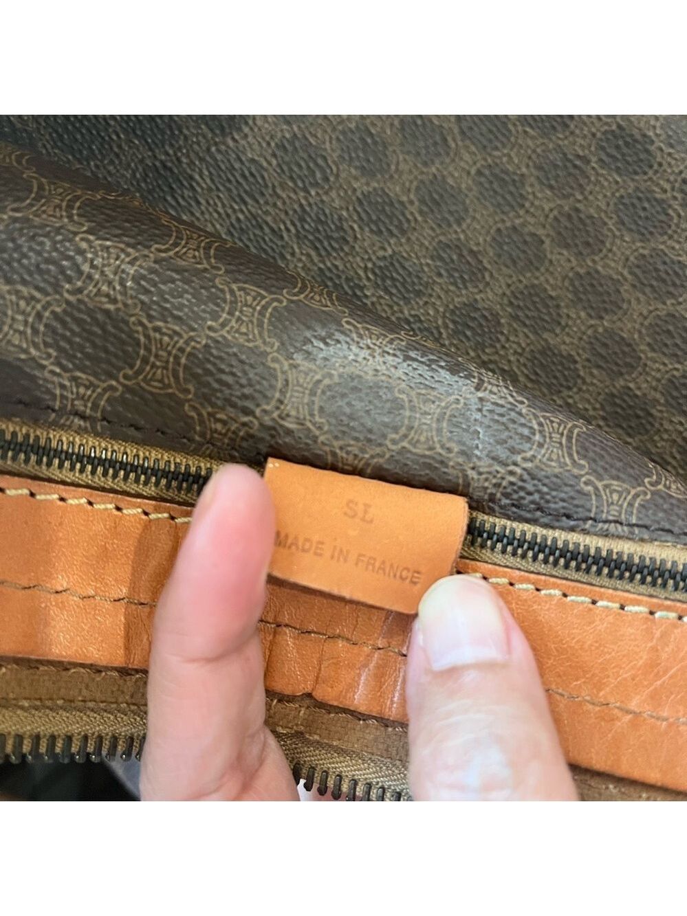 CELINE BROWN MACADAM DUFFLE BAG - Picture 15 of 16